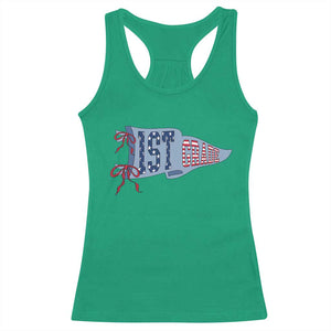 1st Grade Teacher Pennant US Flag Back to School Racerback Tank Top