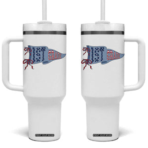 1st Grade Teacher Pennant US Flag Back to School Tumbler With Handle