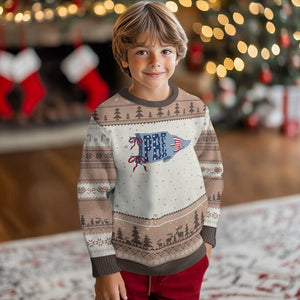 Pre-K Teacher Pennant US Flag Back to School Ugly Christmas Sweater TS14 Mocha Mousse Print Your Wear