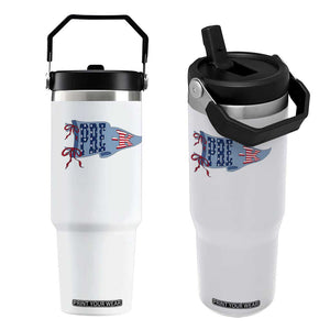 Pre-K Teacher Pennant US Flag Back to School Flip Straw Tumbler TS14 One Size: 30 oz White Print Your Wear