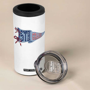 5th Grade Teacher Pennant US Flag Back to School 4 in 1 Can Cooler Tumbler