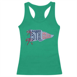 5th Grade Teacher Pennant US Flag Back to School Racerback Tank Top