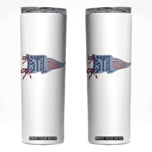 5th Grade Teacher Pennant US Flag Back to School Skinny Tumbler