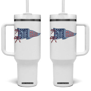 5th Grade Teacher Pennant US Flag Back to School Tumbler With Handle