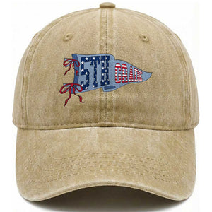 5th Grade Teacher Pennant US Flag Back to School Washed Cotton Baseball Cap