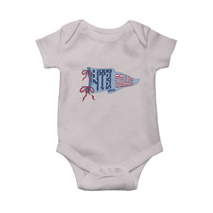 4th Grade Teacher Pennant US Flag Back to School Baby Onesie