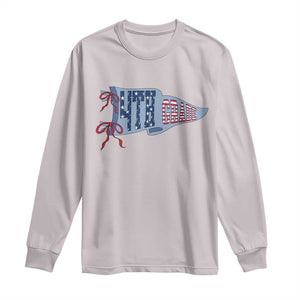 4th Grade Teacher Pennant US Flag Back to School Long Sleeve Shirt