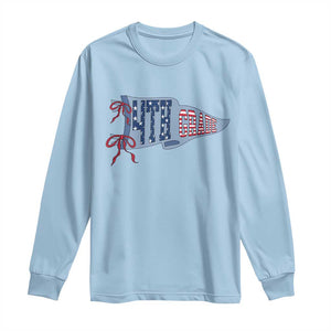 4th Grade Teacher Pennant US Flag Back to School Long Sleeve Shirt