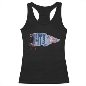 4th Grade Teacher Pennant US Flag Back to School Racerback Tank Top
