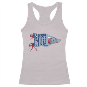 4th Grade Teacher Pennant US Flag Back to School Racerback Tank Top
