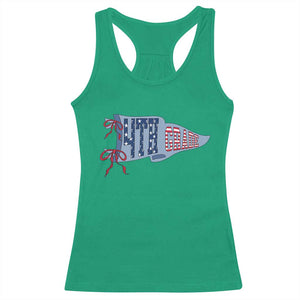 4th Grade Teacher Pennant US Flag Back to School Racerback Tank Top