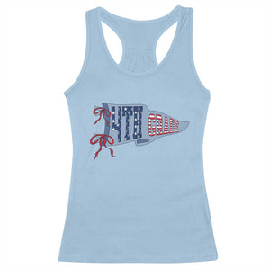 4th Grade Teacher Pennant US Flag Back to School Racerback Tank Top