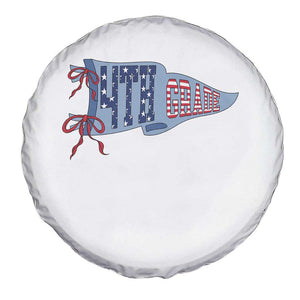 4th Grade Teacher Pennant US Flag Back to School Spare Tire Cover