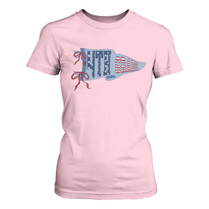 4th Grade Teacher Pennant US Flag Back to School T Shirt For Women