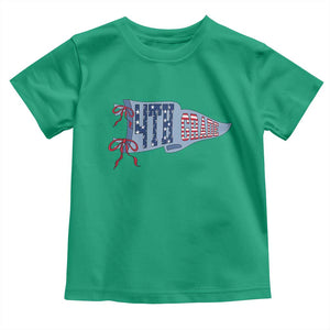 4th Grade Teacher Pennant US Flag Back to School Toddler T Shirt