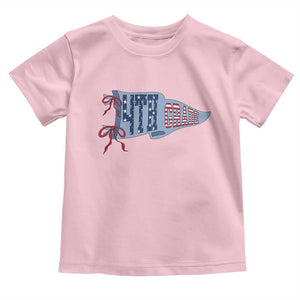 4th Grade Teacher Pennant US Flag Back to School Toddler T Shirt