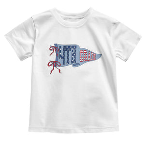 4th Grade Teacher Pennant US Flag Back to School Toddler T Shirt