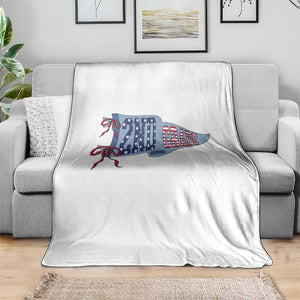 2nd Grade Teacher Pennant US Flag Back to School Throw Blanket
