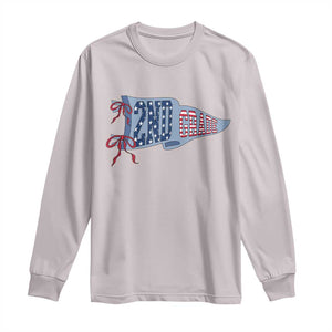 2nd Grade Teacher Pennant US Flag Back to School Long Sleeve Shirt