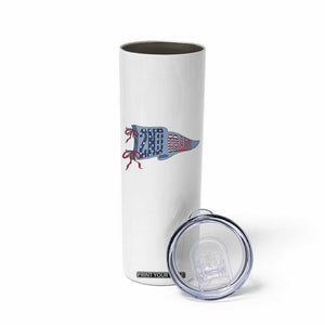 2nd Grade Teacher Pennant US Flag Back to School Skinny Tumbler