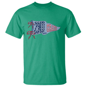 2nd Grade Teacher Pennant US Flag Back to School T Shirt