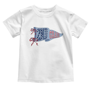 2nd Grade Teacher Pennant US Flag Back to School Toddler T Shirt