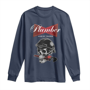 Plumber Plumbing Skull Long Sleeve Shirt King Of Trades TS14 Navy Print Your Wear