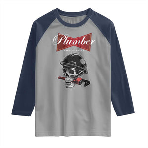 Plumber Plumbing Skull Raglan Shirt King Of Trades TS14 Sport Gray Navy Print Your Wear