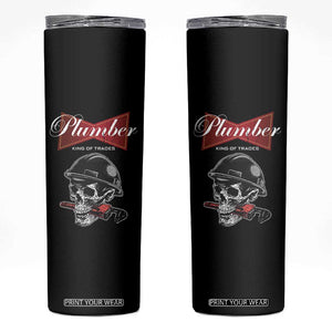 Plumber Plumbing Skull Skinny Tumbler King Of Trades TS14 Black Print Your Wear