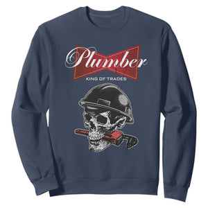 Plumber Plumbing Skull Sweatshirt King Of Trades TS14 Navy Print Your Wear