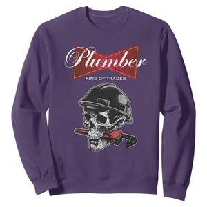 Plumber Plumbing Skull Sweatshirt King Of Trades TS14 Purple Print Your Wear