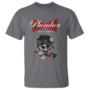 Plumber Plumbing Skull T Shirt King Of Trades TS14 Charcoal Print Your Wear