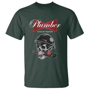 Plumber Plumbing Skull T Shirt King Of Trades TS14 Dark Forest Green Print Your Wear