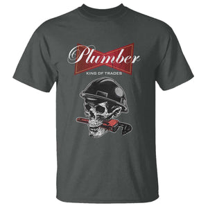 Plumber Plumbing Skull T Shirt King Of Trades TS14 Dark Heather Print Your Wear