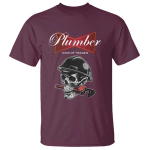 Plumber Plumbing Skull T Shirt King Of Trades TS14 Maroon Print Your Wear