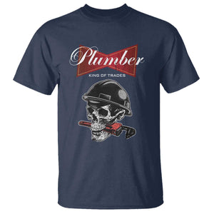 Plumber Plumbing Skull T Shirt King Of Trades TS14 Navy Print Your Wear