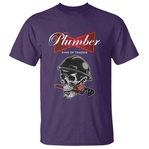 Plumber Plumbing Skull T Shirt King Of Trades TS14 Purple Print Your Wear