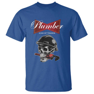 Plumber Plumbing Skull T Shirt King Of Trades TS14 Royal Blue Print Your Wear