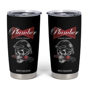 Plumber Plumbing Skull Tumbler Cup King Of Trades TS14 Black Print Your Wear