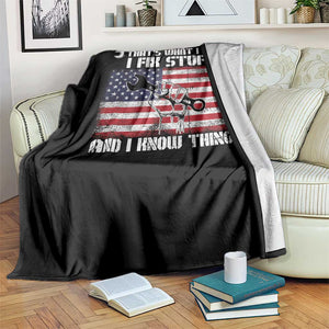 Patriotic Mechanic American Flag Car Repairman Throw Blanket TS14 Print Your Wear