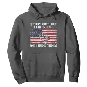 Patriotic Mechanic American Flag Car Repairman Hoodie TS14 Dark Heather Print Your Wear