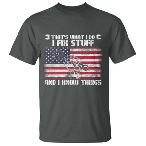Patriotic Mechanic American Flag Car Repairman T Shirt TS14 Dark Heather Print Your Wear