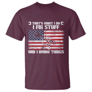 Patriotic Mechanic American Flag Car Repairman T Shirt TS14 Maroon Print Your Wear