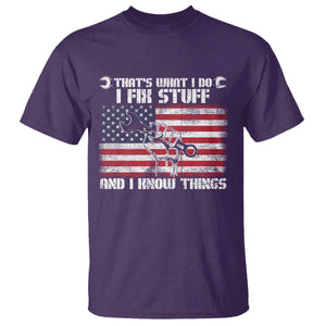 Patriotic Mechanic American Flag Car Repairman T Shirt TS14 Purple Print Your Wear