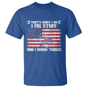 Patriotic Mechanic American Flag Car Repairman T Shirt TS14 Royal Blue Print Your Wear