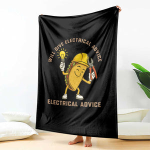 Funny Electrician Throw Blanket This Electrician Will Work For Tacos TS14 Print Your Wear