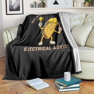 Funny Electrician Throw Blanket This Electrician Will Work For Tacos TS14 Print Your Wear