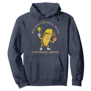 Funny Electrician Hoodie This Electrician Will Work For Tacos TS14 Navy Print Your Wear