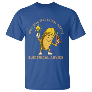 Funny Electrician T Shirt This Electrician Will Work For Tacos TS14 Royal Blue Print Your Wear
