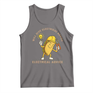 Funny Electrician Tank Top This Electrician Will Work For Tacos TS14 Deep Heather Print Your Wear